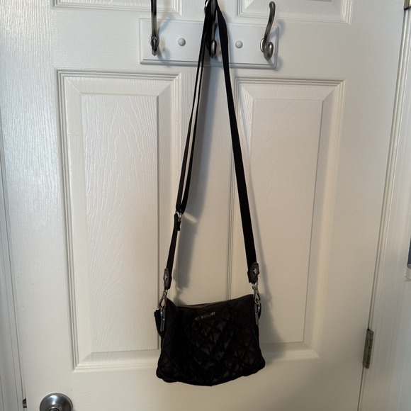 MZ WALLACE Pippa Black Quilted Zip Crossbody Bag Purse 3 Adjustable Straps - Picture 15 of 16